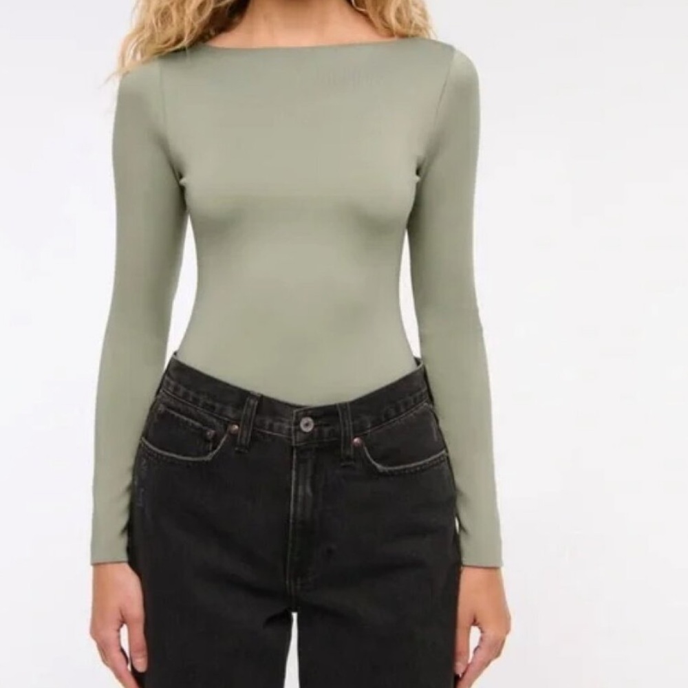 Abercrombie & Fitch Sage Green Boatneck Top